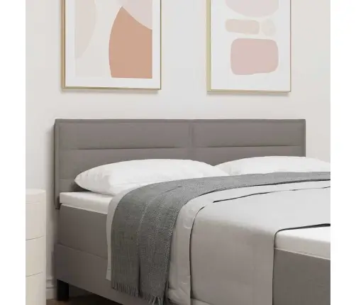 Led Gultas Galva Ar Galvas Klāju Pelēkbrūna 144 Cm Poliesters Vidaxl