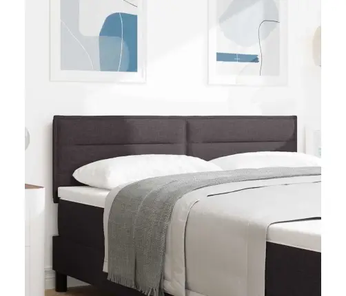 Led Gultas Galva Ar Galvas Klāju Tumši Brūna 160 Cm Poliesters Vidaxl