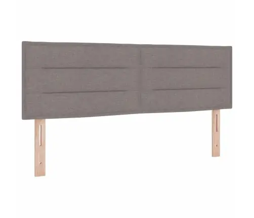 Led Gultas Galva Ar Galvas Klāju Pelēkbrūna 160 Cm Poliesters Vidaxl