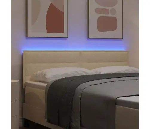 Led Gultas Galva Ar Galvas Klāju Krēmkrāsa 160 Cm Poliesters Vidaxl