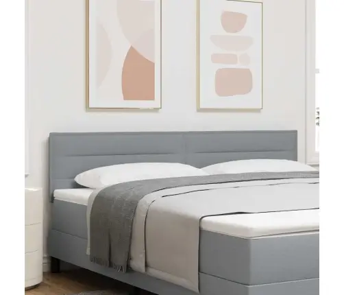 Led Gultas Galva Ar Galvas Klāju Gaiši Pelēks 180 Cm Poliesters Vidaxl