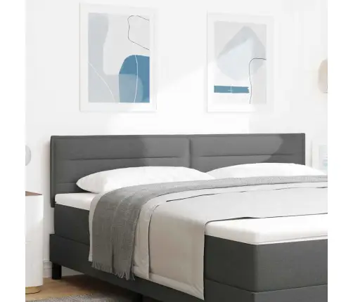 Led Gultas Galva Ar Galvas Klāju Tumši Pelēks 180 Cm Poliesters Vidaxl