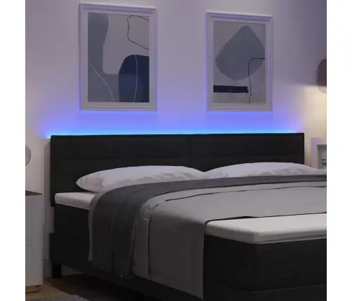 Led Gultas Galva Ar Galvas Klāju Melna 180 Cm Poliesters Vidaxl