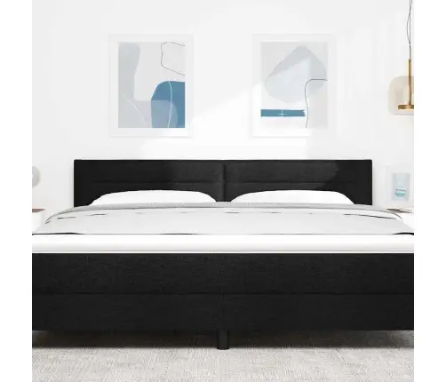 Led Gultas Galva Ar Galvas Klāju Melna 180 Cm Poliesters Vidaxl