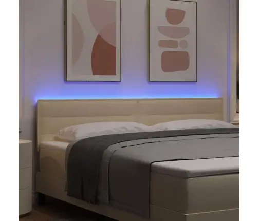 Led Gultas Galva Ar Galvas Klāju Krēmkrāsa 180 Cm Poliesters Vidaxl