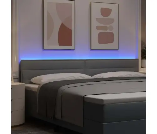 Led Gultas Galva Ar Galvas Klāju Gaiši Pelēks 200 Cm Poliesters Vidaxl