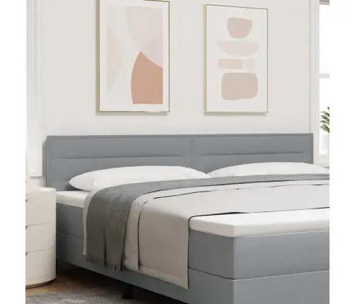 Led Gultas Galva Ar Galvas Klāju Gaiši Pelēks 200 Cm Poliesters Vidaxl