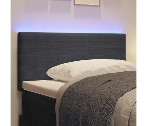 Led Gultas Galva Vienkāršā Stilā Tumši Pelēka 100 Cm Kordurojas Audums Vidaxl