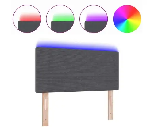 Led Gultas Galva Vienkāršā Stilā Tumši Pelēka 100 Cm Kordurojas Audums Vidaxl