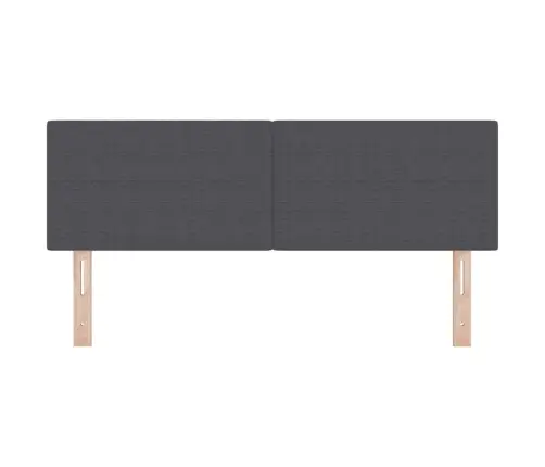 Led Gultas Galva Ar Galvas Klāju Tumši Pelēks 144 Cm Poliesters Vidaxl