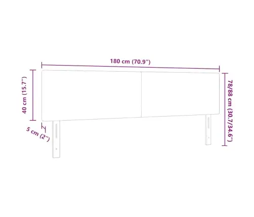 Led Gultas Galva Ar Galvas Klāju Krēmkrāsa 180 Cm Poliesters Vidaxl
