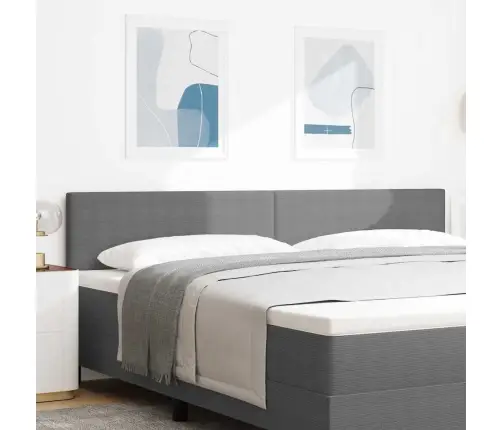 Led Gultas Galva Ar Galvas Klāju Gaiši Pelēks 200 Cm Poliesters Vidaxl