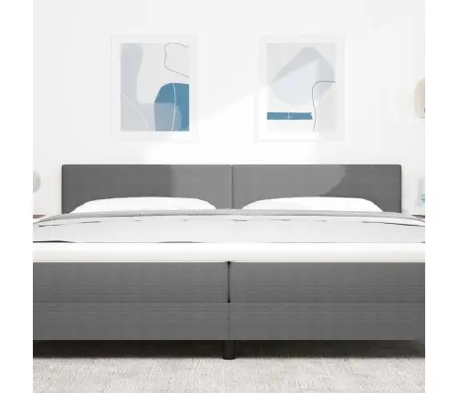 Led Gultas Galva Ar Galvas Klāju Gaiši Pelēks 200 Cm Poliesters Vidaxl