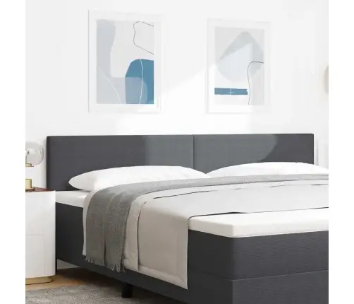 Led Gultas Galva Ar Galvas Klāju Tumši Pelēks 200 Cm Poliesters Vidaxl