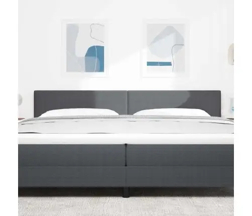 Led Gultas Galva Ar Galvas Klāju Tumši Pelēks 200 Cm Poliesters Vidaxl