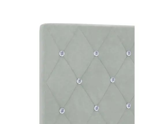 Led Galvas Dēlis Ar Kristāla Pogām, Gaiši Pelēks, 90 Cm, Samts Vidaxl