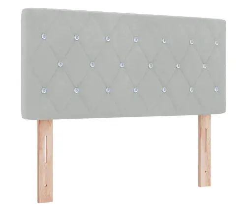 Led Galvas Dēlis Ar Kristāla Pogām, Gaiši Pelēks, 90 Cm, Samts Vidaxl