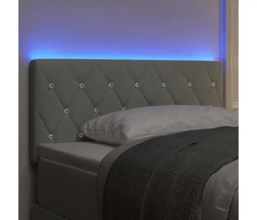 Led Gultas Galvas Apgaismojums Ar Kristāla Pogām, Gaišs Pelēks, 100 Cm, Samts Vidaxl