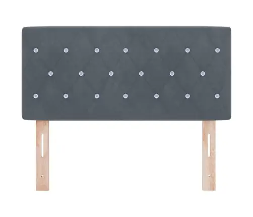 Led Gultas Galvgalis Ar Kristāla Pogām, Pelēks, 100 Cm, Samts Vidaxl