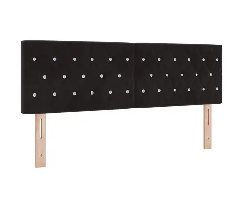 Led Gultas Galva Ar Kristāla Pogām, Melnā Krāsā, 72 Cm, Samts Vidaxl