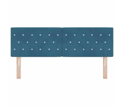 Led Galvas Balsts Ar Kristāla Pogām, Tuftēts, Tumši Zils, 72 Cm, Samts Vidaxl