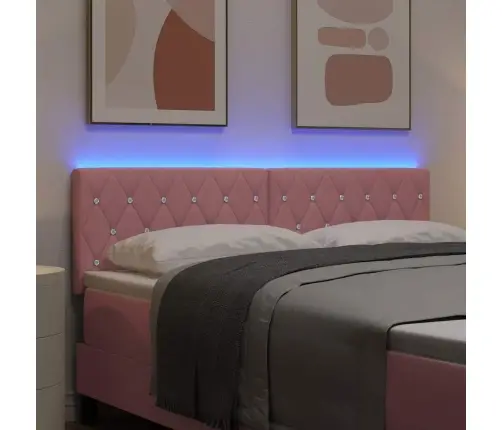 Led Gultas Galva Ar Galvas Klāju Rozā 144 Cm Poliesters Vidaxl