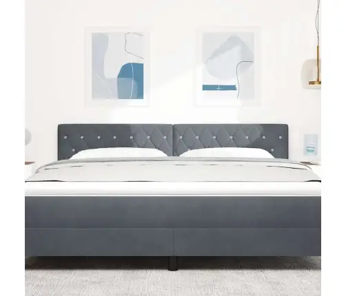 Led Gultas Galvas Balsts Ar Kristāla Pogām, Tuftēts, Tumši Pelēks, 90 Cm, Samts Vidaxl Led Gultas Galvas Balsts Ar Kristāla Pogām, Tuftēts, Tumši Pelēks, 90 Cm, Samts Vidaxl