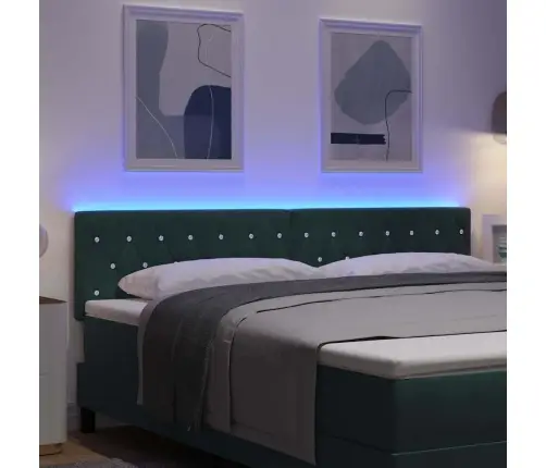 Led Gultas Galvas Spilvens Ar Kristāla Pogu Apdari, Tumši Zaļš 90 Cm Samts Vidaxl