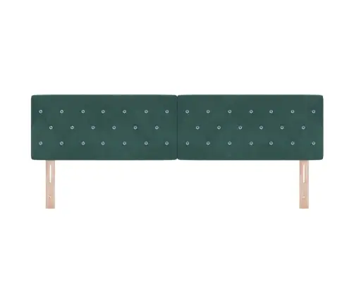 Led Gultas Galvas Spilvens Ar Kristāla Pogu Apdari, Tumši Zaļš 90 Cm Samts Vidaxl