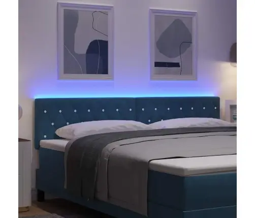 Led Gultas Galva Ar Galvas Klāju Tumši Zils 180 Cm Poliesters Vidaxl