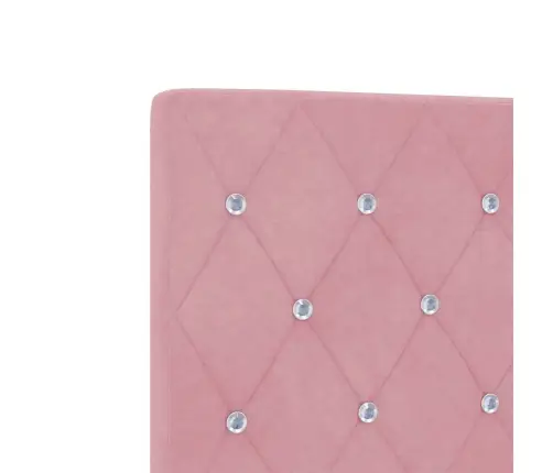 Led Galvas Dēlis Ar Kristāla Pogām, Rozā 90 Cm Garumā, Samtā Vidaxl