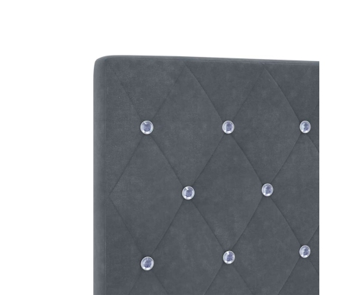 Led Galvas Balsts Ar Kristāla Pogām, Tuftēts, Tumši Pelēks, 100 Cm, Samts Vidaxl
