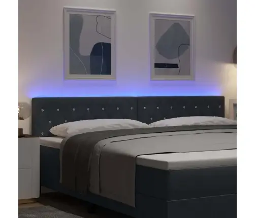 Led Galvas Balsts Ar Kristāla Pogām, Tuftēts, Tumši Pelēks, 100 Cm, Samts Vidaxl