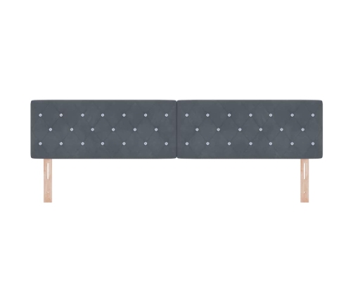Led Galvas Balsts Ar Kristāla Pogām, Tuftēts, Tumši Pelēks, 100 Cm, Samts Vidaxl