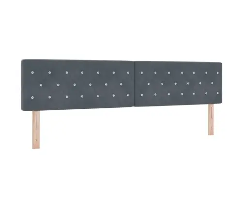 Led Galvas Balsts Ar Kristāla Pogām, Tuftēts, Tumši Pelēks, 100 Cm, Samts Vidaxl