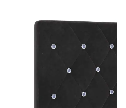 Led Galvas Balsts Ar Kristāla Pogām, Tuftēts Melns, 100 Cm, Samts Vidaxl