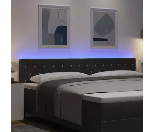 Led Galvas Balsts Ar Kristāla Pogām, Tuftēts Melns, 100 Cm, Samts Vidaxl