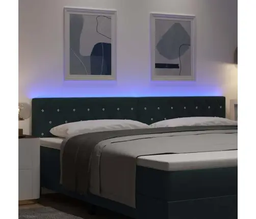 Led Gultas Galvas Spilvens Ar Kristāla Pogām, Tumši Zaļš 100 Cm Samts Vidaxl