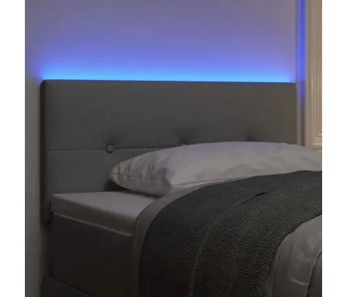 Led Gultas Galvgalis Ar Galvas Klāju Gaiši Pelēka 80 Cm Audums Vidaxl