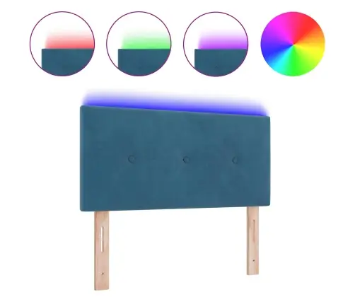 Led Galvas Balsts Ar Pogu Tuftēts Tumši Zils 90 Cm Samts Vidaxl