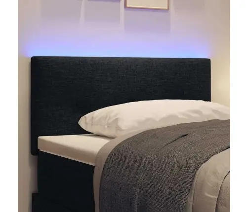 Led Galvas Balsts Pogu Pufēta Melns 100 Cm Audums Vidaxl