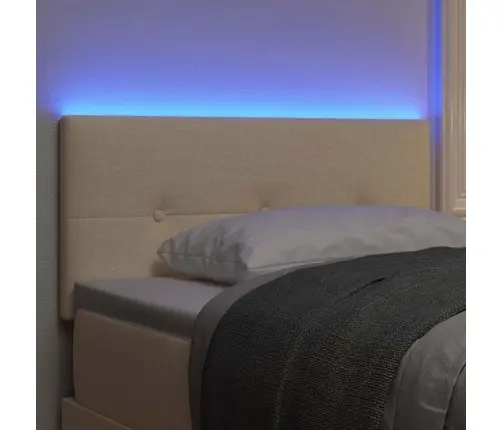 Led Gultas Galvgalis Ar Galvas Klāju Krēmkrāsa 100 Cm Audums Vidaxl