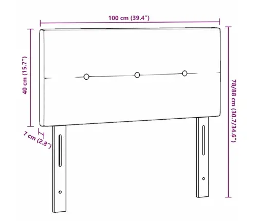Led Gultas Galvgalis Ar Galvas Klāju Krēmkrāsa 100 Cm Audums Vidaxl
