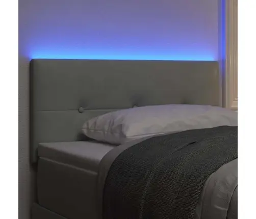 Led Gultas Galvas Dēlis Ar Pogām, Gaismas Pelēks, 100 Cm, Samts Vidaxl