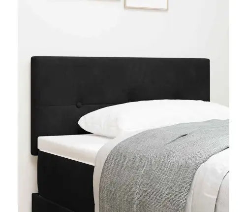 Led Galvas Klāja Poga Vītrojums Melns 100 Cm Samts Vidaxl