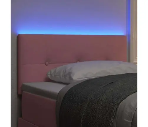 Led Galvas Balsts Ar Pogām, Rozā, 100 Cm, Samts Vidaxl