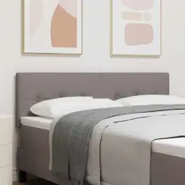 Led Gultas Galva Ar Galvas Klāju Pelēkbrūna 144 Cm Poliesters Vidaxl