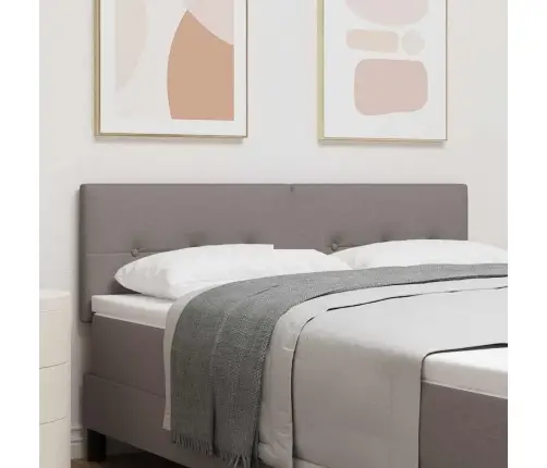 Led Gultas Galva Ar Galvas Klāju Pelēkbrūna 144 Cm Poliesters Vidaxl