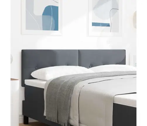 Led Gultas Galva Ar Galvas Klāju Pelēka 144 Cm Poliesters Vidaxl