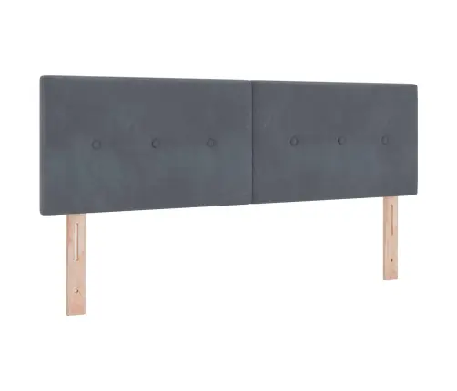 Led Gultas Galva Ar Galvas Klāju Pelēka 144 Cm Poliesters Vidaxl